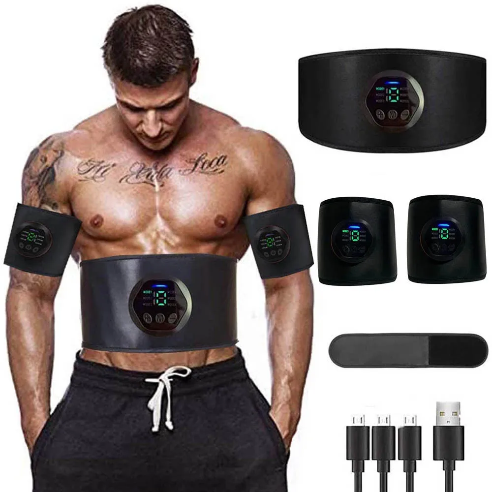 1Set Muscle Stimulation Belt Electric ABS Stimulator Trainer EMS Abdominal Exerciser Toning Belts Fitness Training Gym Workout