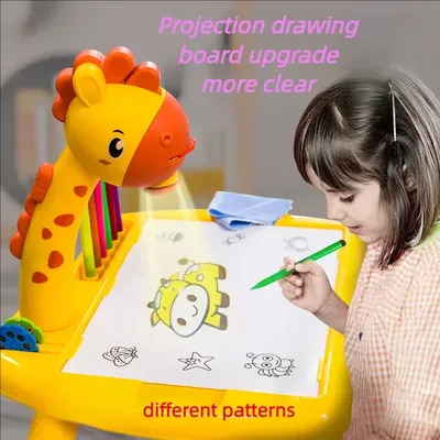 Children led projector drawing table toy painting set table educational board learning tools