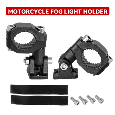 Motorcycle LED Headlight Spotlight Mount Bracket Adjustable Fog Light Auxiliary Lamp Bumper Clamps