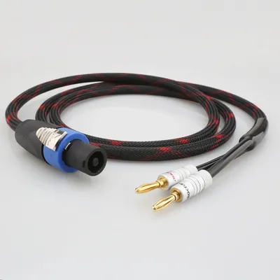 Audiocrast HiFi Sub Speaker Cable Speakon to dual Banana plug Subwoofer Audio Cable