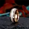 : White Opal Mens Wedding Ring, Rose Gold Tungsten Ring, Opal Ring, Wedding Band, Mens Ring, Ring