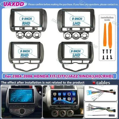 For 2002-2007 Honda fit city jazz 9inch radio android stereo frame panel fascia dashboard audio