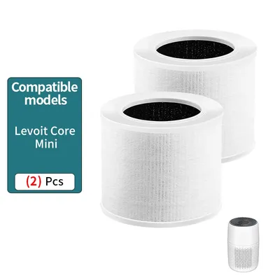 LEVOIT Core Mini Air Purifier Replacement Filter, 3-in-1, High-Efficiency Activated Carbon, Core