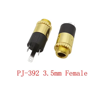 5/10Pcs PJ-392 3.5mm Stereo Female Sockect Jack 3 Pin Headphone Audio Solder Type Connector Plug Socket TRS 3.5mm Audio Jack