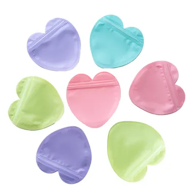 50pcs Heart Candy Plastic Bag For Wedding Birthday Party DIY Display Necklace Bracelet Gifts