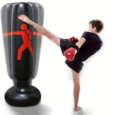 63 inch inflatable boxing bag with bracket, used for practicing daily boxing activities and boxing