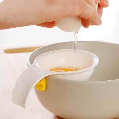 1PC Food Grade Plastic Egg White Separator with Bowl Edge Silicone Buckle for Egg Liquid Manual Egg