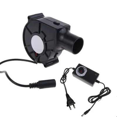 220V BBQ Fan Small Blast Engine with Air Collecting Adjustable Speed Cooking Tool US/EU Plug