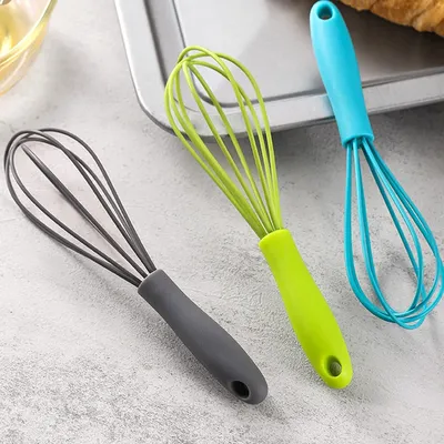 Mini Silicone Whisk Baking Tools Durable Handheld Whipped Cream Frother Non-slip Egg Mixer Portable