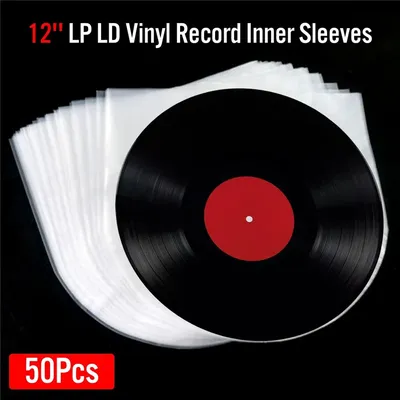 50Pcs 12 Inch PE Vinyl Record LP LD Record 7.5" OPP Plastic Bags Anti-static Record Sleeves Outer