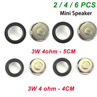 2/4/6PCS Mini Portable Speakers Diameter 40MM 50MM 4 Ohm 3W Speaker Stereo Sound Home Theater