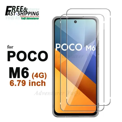 Screen Protector For POCO M6 4G 6.79 inch Tempered Glass HD Crystal High Aluminum 9H Case Friendly