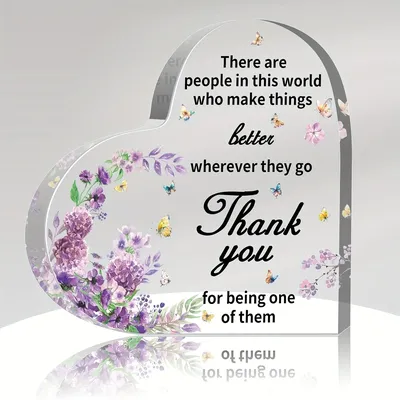 Appreciation Gifts for Women, Acrylic Heart Keepsake Crystal Paperweight Grateful Gifts for Coworker