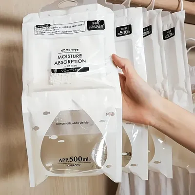 5 Large Dehumidification Bags, Moisture Absorbing, Breathable, Mold Proof, Used for Wardrobe and