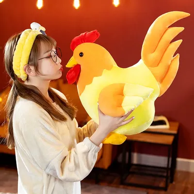 Nice 1pc Simulation Cock Plush Toys Stuffed Soft Chicken Dolls Animal Poultry Pillow Funny Home Cushion Decor Birthday Gift