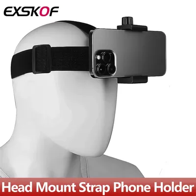 Head Mount Strap Mobile Phone Holder with Phone Clip for iPhone Samsung Smartphones GoPro Hero