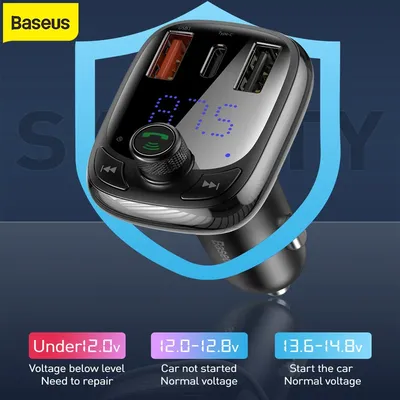 Baseus FM Transmitter Bluetooth 5.0 Handsfree Car MP3 Player & PPS QC3.0 QC4.0 5A Fast Car Auto