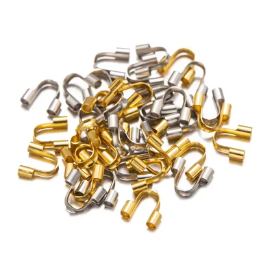 50Pcs/Lot Stainless Steel U Shape Wire Protectors Loops Clasps Connector For DIY Necklaces Bracelets