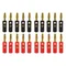 20Pcs Gold Plated Screw 4mm Banana Plug Audio Speaker Wire Cable Connector Adapter Black Red