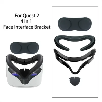 For Meta/Oculus Quest 2 VR Headset Face Interface Bracket PU Leather Comfort Breathable 4 in 1 For