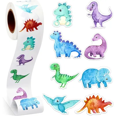 500Pcs/Roll Heterotypic Dinosaur Animals Stickers 2.5cm/1.0'' Graffiti Game Art Labels Learning