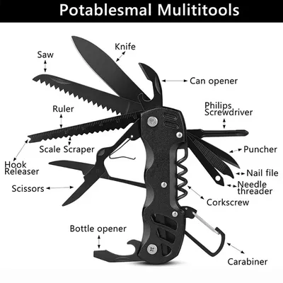 Multifunctional Folding Knife Swiss Army Portable Stainless Steel Pocket Knifes Outdoor Camping