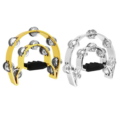 10-inch ABS Tambourine Electroplated with Metal Bells Hand Held Drum For Party Performance Concert