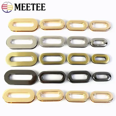 4/10/20Pcs Metal Oval Eyelets Buckle with Grommets Eyelet Clasp Screw Leather Bag Decoration Rings