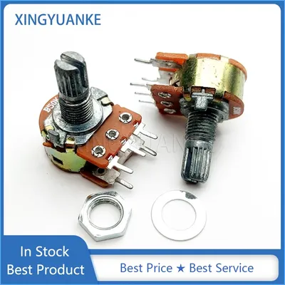 2PCS WH148 Type Single 5Pins With Switch B5K B10K B20K B50K B100K B500K Flower Shaft 15MM Amplifier