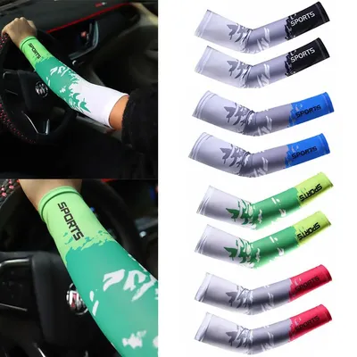2Pcs Cooling Arm Sleeves Cover Sports Running UV Sun Protection Outdoor Volleyball Fishing Cycling