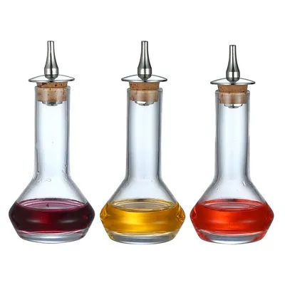 50ml Glass Bitters Bottle for Cocktail - with Stainless Steel Dash Top, Birdcage Design for