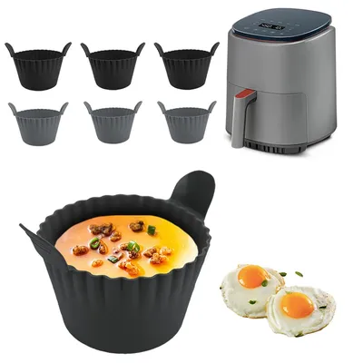 6Pcs Silicone Ramekins Reusable Air Fryer Egg Poacher Food Grade Silicone Egg Poaching Cups