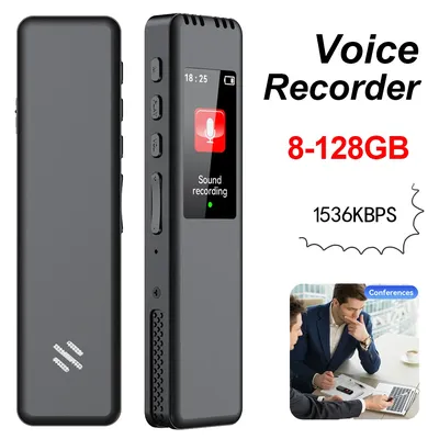 128GB/32GB/8GB Digital Voice Recorder Portable Voice Activated Audio Recording Noise Reduction with