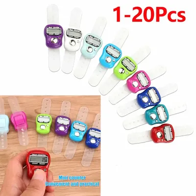 1-20Pcs Electronic Finger Counter Ring 5 Digital LED Electronic Handheld Tally Counter Clicker