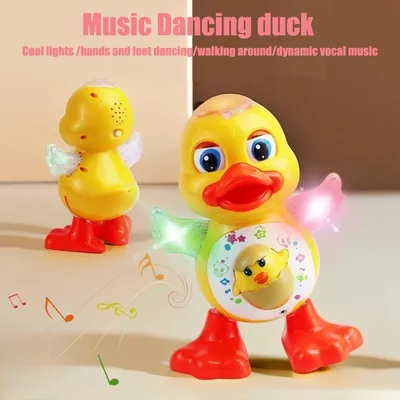 Electric Dancing Duck Funny Blink Eyes Flashing Light Shake The Body Cute Musical Cartoon Animal