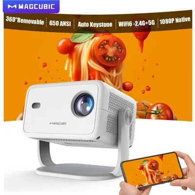 Magcubic 4K L018 Android11 Projector 650ANSI Native 1080P Auto Focus & Keystone BT5.2 WIFI6