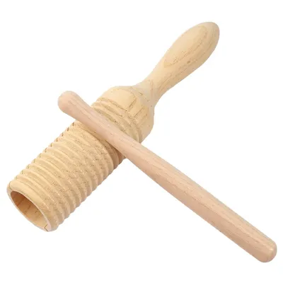 1pc Wooden Sound Tube Croak Frog Barrel Small Single-threaded Ring Percussion Cylinder Musical