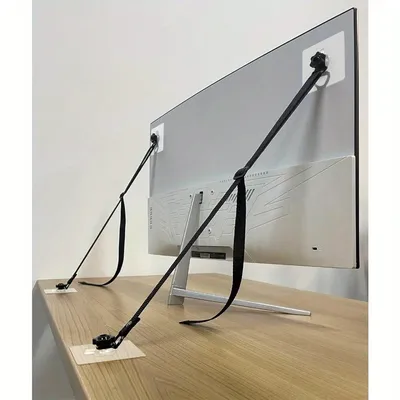 Heavy Duty TV Anti-Tip Dual Cable Set Adjustable TV Safety Straps for Baby Proofing Flat Screens Fix
