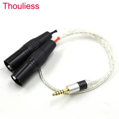 High Quality 8 Cores Silver Plated 4.4mm Balanced Male to Dual 2x 3pin XLR Balanced Male Audio