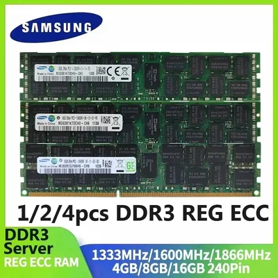 1/2/4PCS Server Memory RAM Samsung Server Memoria DDR3 REG ECC Registered Memory 16GB 8GB 4GB RAM