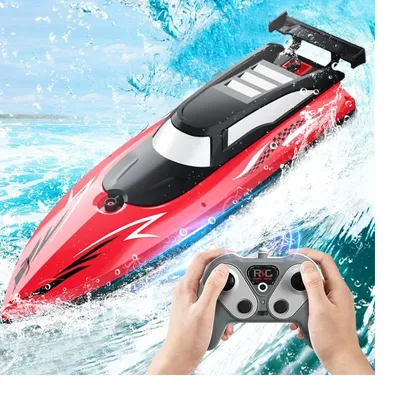 Cross-Border Remote Control Boat Electric Toy Charging 2.4G Remote Control Boat Double Spiral Pulp