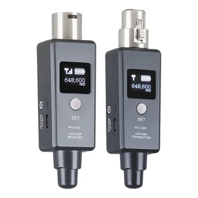 1Pair Microphone Wireless System Micphone Wireless Transmitter System UHF DSP Transmitter&Receiver