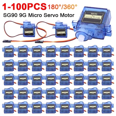1-100pcs SG90 9G Micro Digital Servo Motor 180/360° Fixed-Wing Micro Gear Servo Motor for Rc
