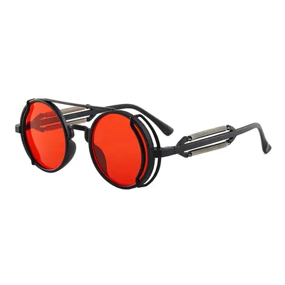 Classic Gothic Steampunk Sunglasses Luxury Brand Designer High Quality Men and Women Retro Round Pc