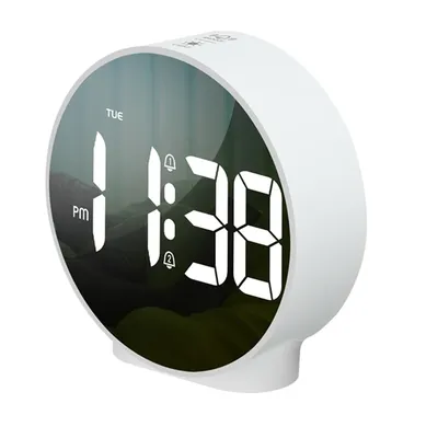 Digital Alarm Clock LED Desk Travel Electronic Clock Dual Alarm 12/24H Snooze Week Display Bedside