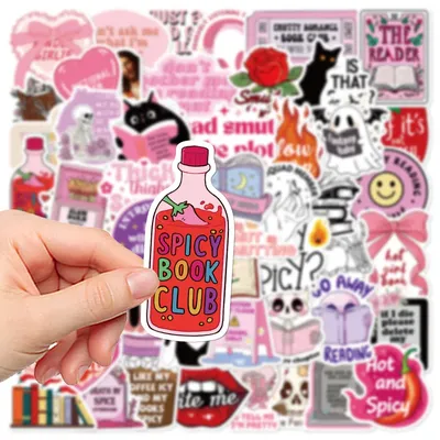10/50pcs Smutty Dark Romance Bookish Spice Reader Girl Cartoon Booktok Sticker Aesthetic Kindle Ipad