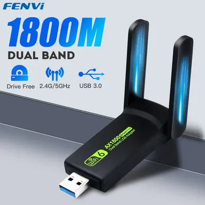 FENVI 1800Mbps WiFi6 USB3.0 Adapter 802.11AX Dual Band 2.4G/5GHz Wireless WiFi Dongle Network Card
