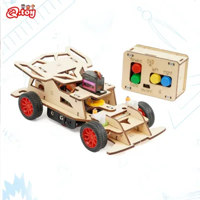 DIY Remote Steering Rear Drive Car Model Science Toys for Kids Physics Experimental Tool Kit