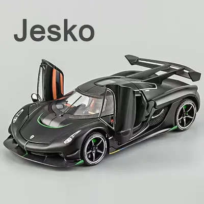 1:24 Scale Jesko Sports Cars Models Toys Alloy Diecast Wheel Pull Back Supercar 4 Doors Opened