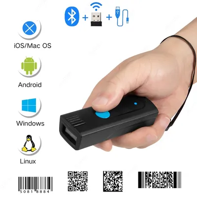 Packot Barcode Scanner Mini Wireless and Bluetooth qr Code Reader Portable 1D 2D Bar Scanner